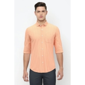 Men Peach Slim Fit Formal Full Sleeves Formal Shirt