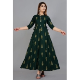 Smien - Green Rayon Womens Flared Kurti ( Pack of 1 ) - None