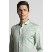 Men Green Slim Fit Formal Full Sleeves Formal Shirt