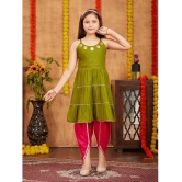 Aarika Olive Rayon Girls Top & Dhoti Set ( Pack of 1 ) - None