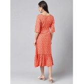 Janasya - Orange Cotton Womens Fit & Flare Dress ( Pack of 1 ) - None