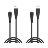 Portronics - Black 3A Micro USB Cable 1 Meter - Black