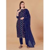 Apnisha - Unstitched Navy Blue Cotton Dress Material ( Pack of 1 ) - Navy Blue