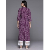 Varanga Cotton Printed Straight Womens Kurti - Purple ( Pack of 1 ) - None