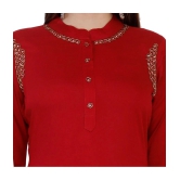 JC4U - Maroon Rayon Womens Straight Kurti ( Pack of 1 ) - None