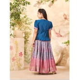 Aarika Teal Silk Girls Lehenga Skirt ( Pack of 1 ) - None