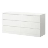 SAHIRAM CHOUDHARY ; MALM Chest of 6 drawers, white Sideboard Cabinet for Stylish Living Rooms and Bedrooms. Ideal Home Storage Solution & Decor Accent