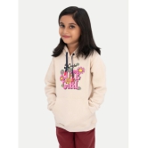 Girls Beige Printed Sweat Hoodie - None