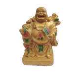 Nandi Gold Un-Breakable Laughing Buddha Statue for Home Decor