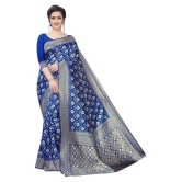 ofline selection Blue Jacquard Saree