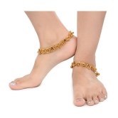 AanyaCentric - Gold Anklets ( Pack of 2 ) - Gold