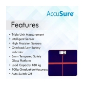 AccuSure Blue & Black Digital Bathroom Weighing Scale, LCD Panel, 6mm Tempered Glass1 Yr Warranty