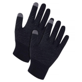 Zacharias Unisex Black Woolen Gloves For Winter - Black