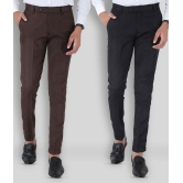 SREY - Coffee Polycotton Slim - Fit Men's Chinos ( Pack of 2 ) - None