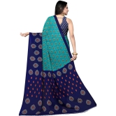 LEELAVATI - Navy Blue Georgette Saree With Blouse Piece ( Pack of 1 ) - Navy Blue