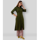 MAUKA - Dark Green Straight Rayon Women''s Stitched Salwar Suit ( Pack of 1 ) - XXL