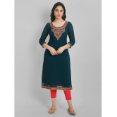 JASH CREATION - Blue Georgette Womens Straight Kurti ( Pack of 1 ) - None