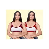 haya fashion Pack of 2 Cotton Non Padded Womens Everyday Bra ( Multicolor ) Rima Sports D706 - None