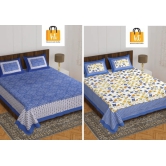 Bedsheet  Adda -100% Pure Cotton Jaipuri Printed Double Bedsheet-