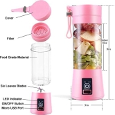 Portable USB Juicer Electric USB Juice Maker Mixer Bottle Blender Grinder Mixer,6 Blades Rechargeable Bottle, Shake Fruit & Vegetable, Juice Blender, Grinder(multi) (SMALL)