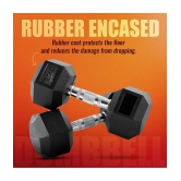 Slovic Rubber 7 Kg Fixed Hex Dumbbell