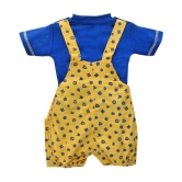 Zadmus Unisex Top and Dungaree Set Cotton, Yellow - 12-18 Months