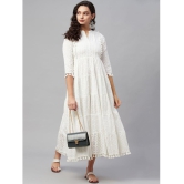 AMIRA'S INDIAN ETHNICWEAR - White Cotton Women's Fit & Flare Dress ( Pack of 1 ) - None