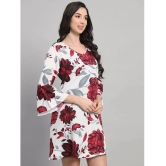 Curvydrobe Crepe Printed Mini Womens A-line Dress - White ( Pack of 1 ) - None