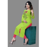 haya fashion - Lime Green Rayon Women's Straight Kurti ( Pack of 1 ) - None