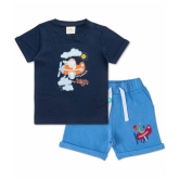 Juscubs Blue Cotton Baby Boy T-Shirt & Shorts ( Pack of 1 ) - None