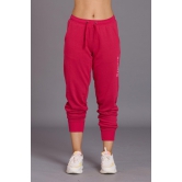 Sinner Printed Pink Cotton Joggers for Women