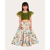 Girls Reyon cotton Stylish Digital Printed Stiched Lehenga choli (Ethnic Wear) For Kids Girls-White / 5 Years-6 Years