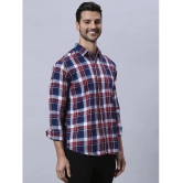 HJ HASASI 100% Cotton Regular Fit Checks Full Sleeves Mens Casual Shirt - Navy Blue ( Pack of 1 ) - None