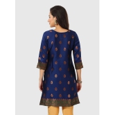 Meher Impex - Navy Art Silk Womens A-line Kurti ( Pack of 1 ) - None