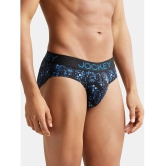 Jockey FP22 Men Super Combed Cotton Elastane Stretch Printed Brief - Black & Sky Diver - None