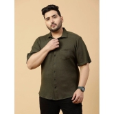 Rigo Cotton Blend Slim Fit Solids Half Sleeves Mens Casual Shirt - Olive ( Pack of 1 ) - None