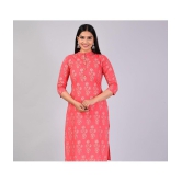 MAUKA Rayon Printed Straight Womens Kurti - Pink ( Pack of 1 ) - None