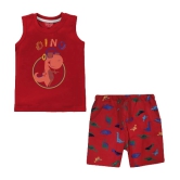 NammaBaby - Red Cotton Boys T-Shirt & Shorts ( Pack of 1 ) - None