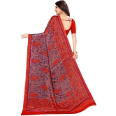 LEELAVATI - Red Crepe Saree With Blouse Piece ( Pack of 1 ) - Red