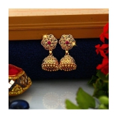 VIVASTRI Golden Jhumki Earrings ( Pack of 1 ) - Golden