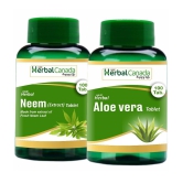 Herbal Canada Neem(100Tab) + Aloe vera (100Tab) Tablet 200 no.s Pack Of 2