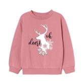 Naughty Ninos Girls Dark Pink Printed Sweatshirts - None