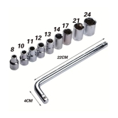 GIT-tools hardware TM Plastic Socket Wrench Set (Grey, 10-Pieces)