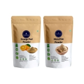 Vedicine 100% Organic & Natural Orange Peel Powder and Mulethi Powder (200 g)