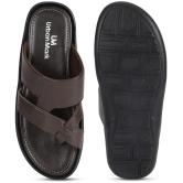 UrbanMark Brown Mens Thong Flip Flop - None