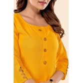 Glomee - Yellow Cotton Womens Straight Kurti ( Pack of 1 ) - None