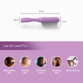 Urbane Home Hair Brush  Flexible Bristles Brush  Hair Brush with Paddle  Straightens  Detangles Hair Brush  Suitable For All Hair Types  Hair Brush Styling Hair  Set of 2  Purple  Blue-Urbane Hom