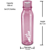 Milton Name Tag Pet Water Bottle, Set of 2, 1 Litre Each, Burgundy - Burgundy