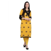 SAAKAA - Yellow Rayon Womens Straight Kurti - XXL