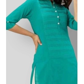 Lee Moda - Turquoise Cotton Womens Straight Kurti - None